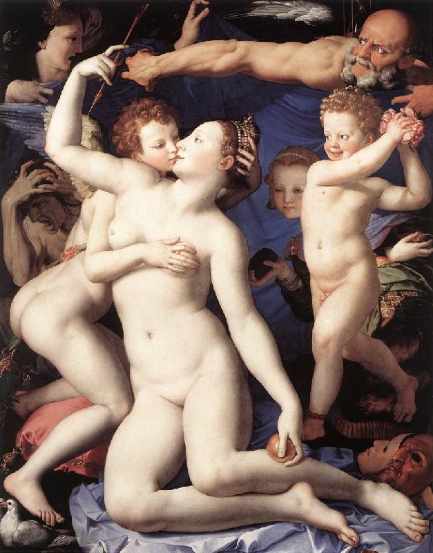 BRONZINO, Agnolo Venus, Cupide and the Time (Allegory of Lust) fg Sweden oil painting art